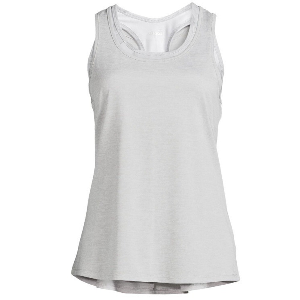 Avia Womens Active New Year Tank Top Large New with Tags Keyhole Back Gray